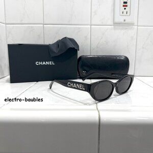 CHANEL Women's Black Cat Eye RARE 9134B 1745/56 Sunglasses - Authentic.